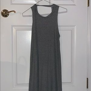 Black and white striped dress